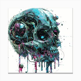 Skull Dripping Paint Canvas Print