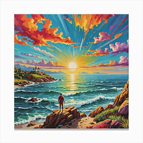 Sunset On The Beach Canvas Print