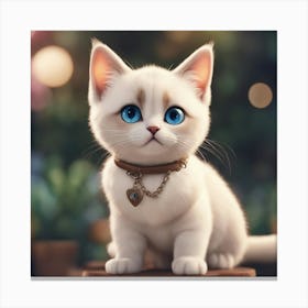 Cute Kitten With Blue Eyes 2 Canvas Print