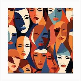 Abstract Portrait Of Women Canvas Print