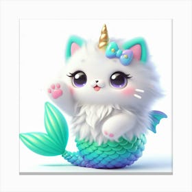 Mermaid Caticorn 10 Canvas Print