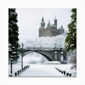 Castle In The Snow Canvas Print