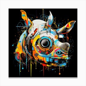 Rhino Head Canvas Print