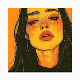 Girl With Tears Canvas Print