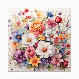 Watercolor Flowers 5 Canvas Print