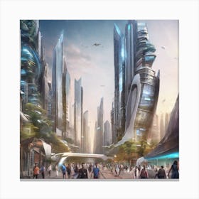 Futuristic Cityscape 70 Canvas Print