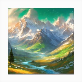 Whispers of the Sunlit Peaks Canvas Print