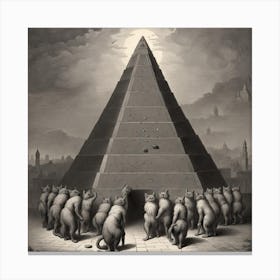 Pyramid Of Cats Canvas Print