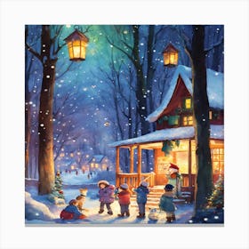 Christmas In The Woods Canvas Print