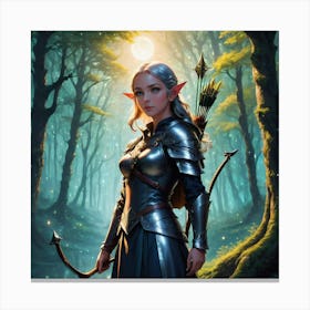 Elf In The Woods Canvas Print