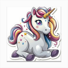 Unicorn Sticker 152 Canvas Print