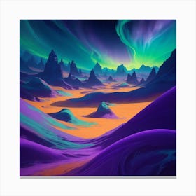 Aurora Borealis Oil Painting Canvas Print