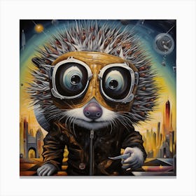 Hedgehog In Space Canvas Print