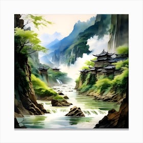 Chinese Landscape Painting Canvas Print