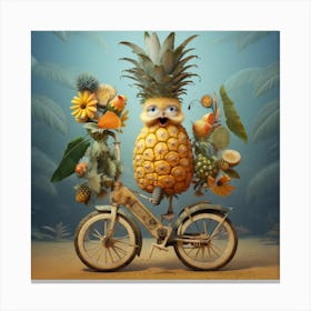 Pineapple On A Bike Canvas Print