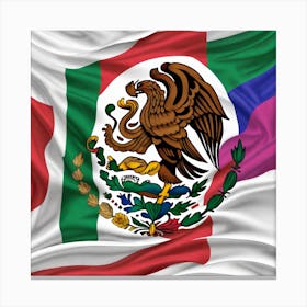Flag Of Mexico Canvas Print