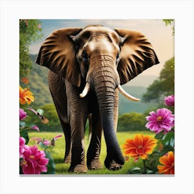 Beautiful Portrait of Elephant Canvas Print