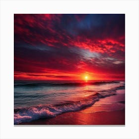 Sunset On The Beach 665 Canvas Print