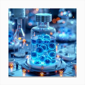 3d Rendering Of A Laboratory With Blue Liquid Toile