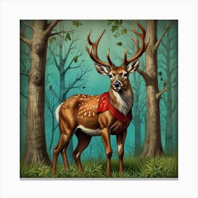 Deer In The Woods 29 Canvas Print