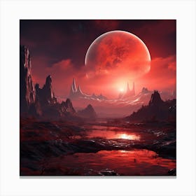 An Alien Planet With Red Sky 4:7 Canvas Print