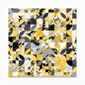 Abstract Yellow And Black Pattern Canvas Print