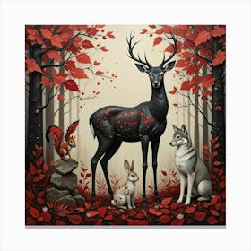 Deer In The Forest Canvas Print