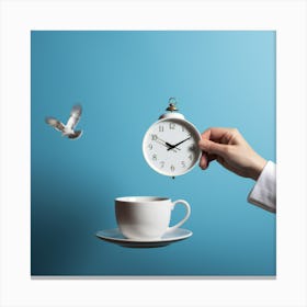 Clock And Coffee in t he Morning Canvas Print