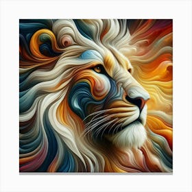 Abstract Lion Painting Canvas Print