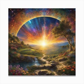 Sun Rising Over The Mountains 1 Canvas Print