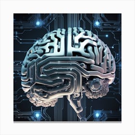 Brain On A Circuit Board 32 Canvas Print