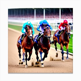 Jockeys Racing On The Track 5 Canvas Print