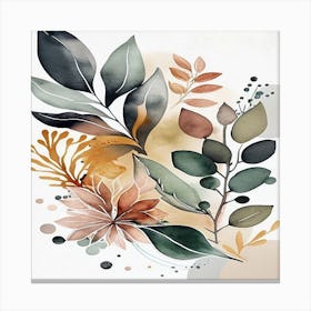 Watercolor Leaves Canvas Print Canvas Print