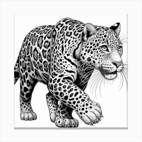 Line Art leopard Canvas Print