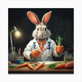 Rabbit In A Lab Coat 1 Canvas Print