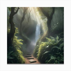 Waterfall In The Forest 88 Canvas Print