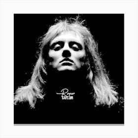 Roger Taylor Music Legend Black White Line Art Stampe su tela