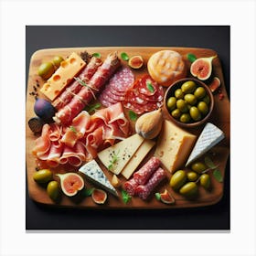 Sliced Meats And Cheeses Canvas Print