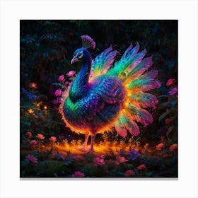 Peacock At Night Canvas Print