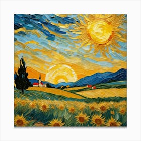 Beautiful Sunny morning painting Canvas Print