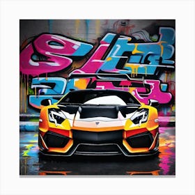 Graffiti Lamborghini Canvas Print