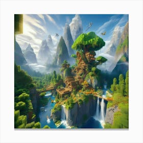 Minecraft Village 1 Canvas Print