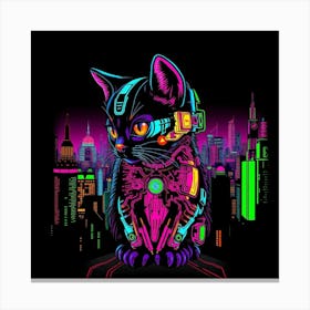 Cat In The City 2 Canvas Print