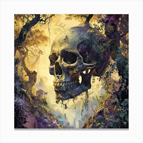 Skull In The Forest 2 Canvas Print