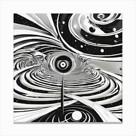 Black And White Abstract Painting Canvas Print