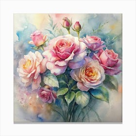 Watercolor Roses 14 Canvas Print