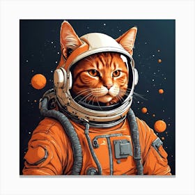 Astronaut Cat 8 Canvas Print