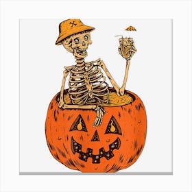 Halloween Happy Skeleton Canvas Print