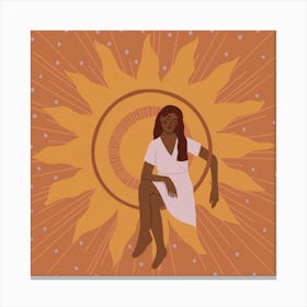 Sun Goddess Square Canvas Print