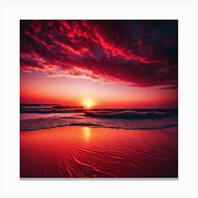 Sunset On The Beach 824 Canvas Print